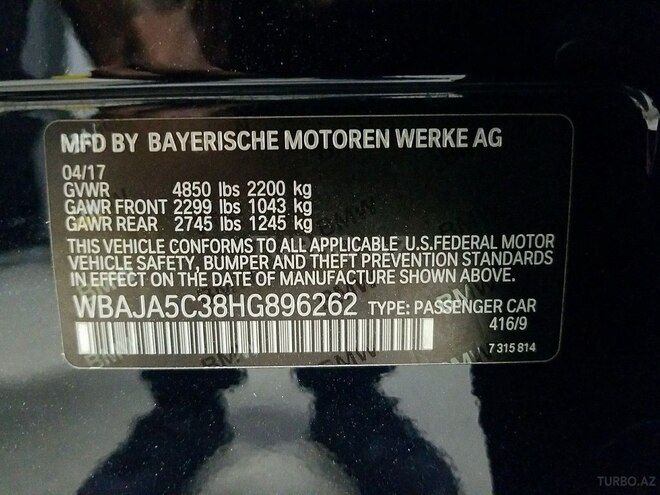 BMW 530 2017, 94,000 km - 2.0 l - Bakı
